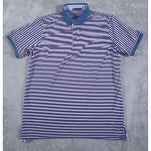 Greyson Polo Shirt Adult Large Purple Blue Striped Contrast Collar Golf Pullover